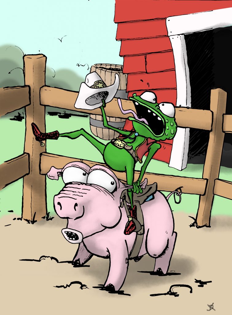 Rodeo Frog And The Pig